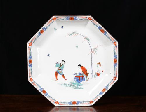A Large Meissen Octagonal Shiba Onko Dish of the Largest Size