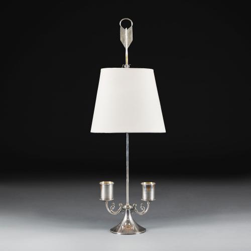 Large Silver Bouillotte Lamp
