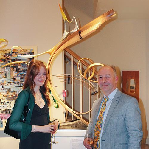 BADA Art Prize winner Mark Purllant with daughter Ellarose