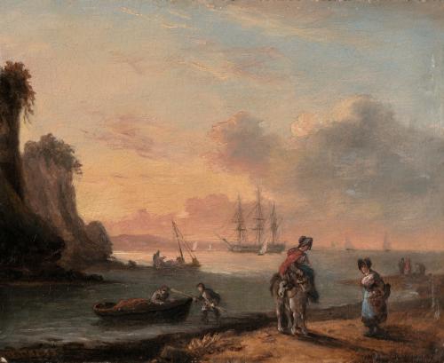 'Fisherfolk on the Shore near Teignmouth' by Thomas Luny (1759–1837)