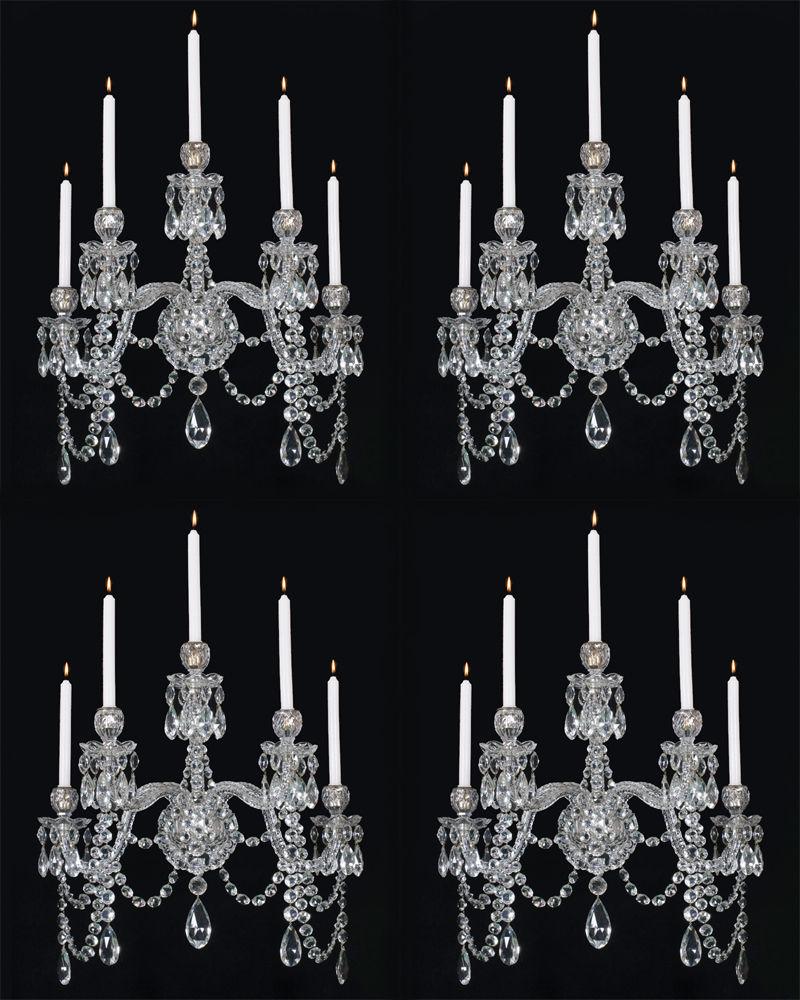 A highly important set of four cut-glass wall lights by F&C Osler, English Circa 1860