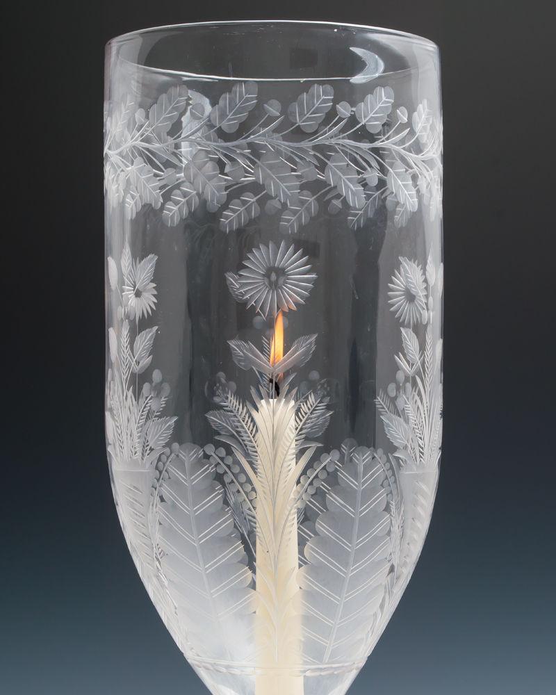 A Fine Pair of Regency Cut Glass Storm Lights Attributed to John Blades, English Circa 1830