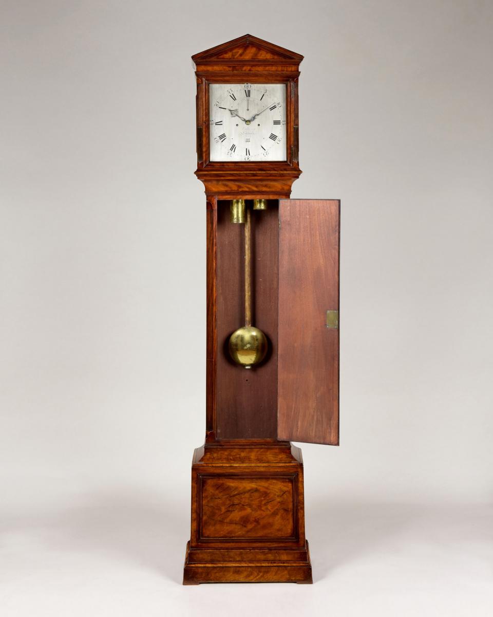 Benjamin Vulliamy, London N° 255 regulator longcase clock - trunk door open
