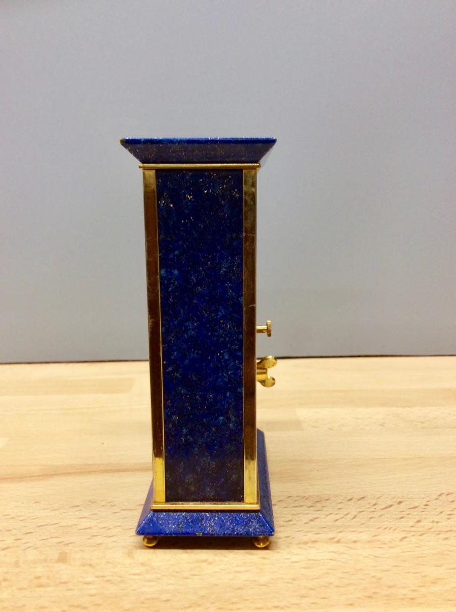 Jaeger Le Coultre Miniature Lapis Lazuli Mantel Clock