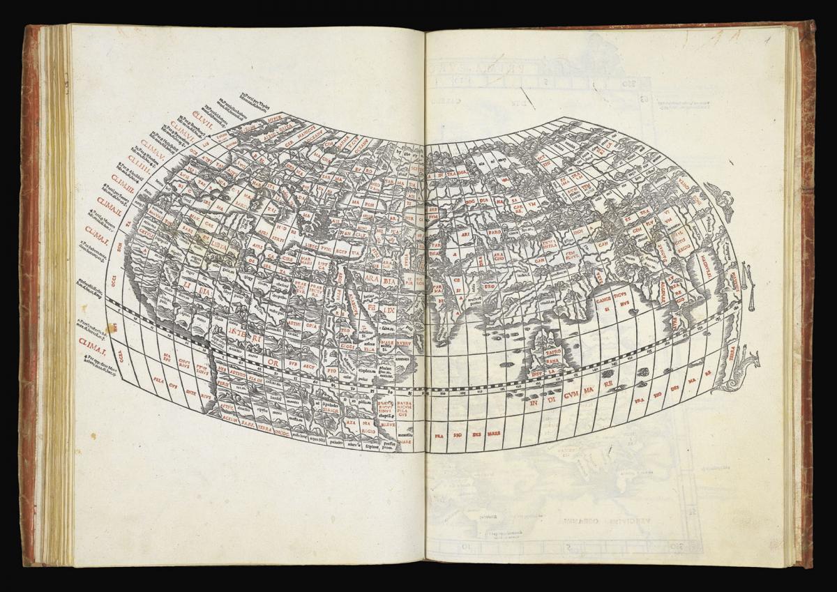 The first atlas wholly printed in colours, incorporating the first printed map to indicate Japan