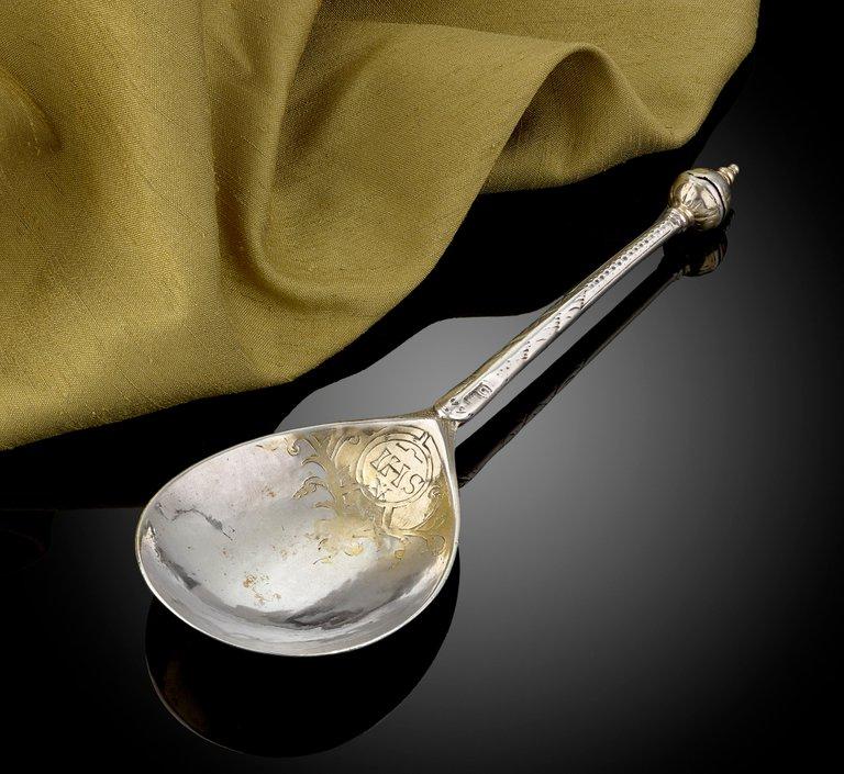 early Norwegian silver and parcel gilt spoon