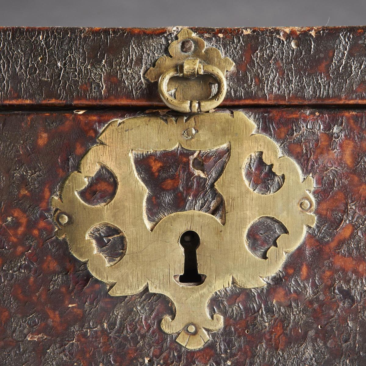 Late 17th Century Leather And Brass Travelling Box