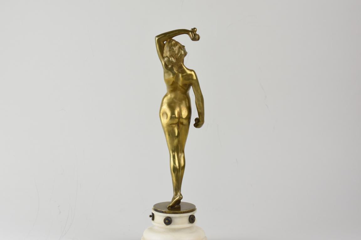 Art Nouveau Bronze Castanet Dancer with removable dress by Max Klein