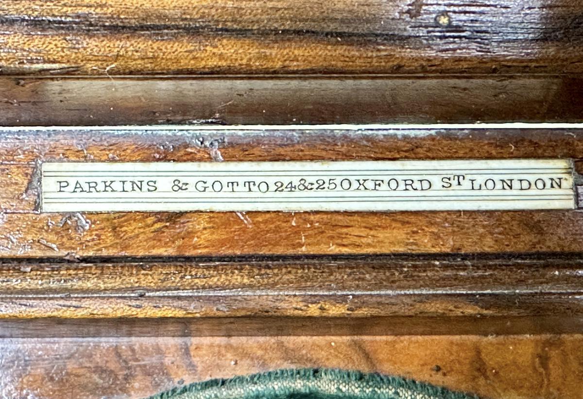 Victorian Burr Walnut Tea Caddy by "Parkins & Gotto"