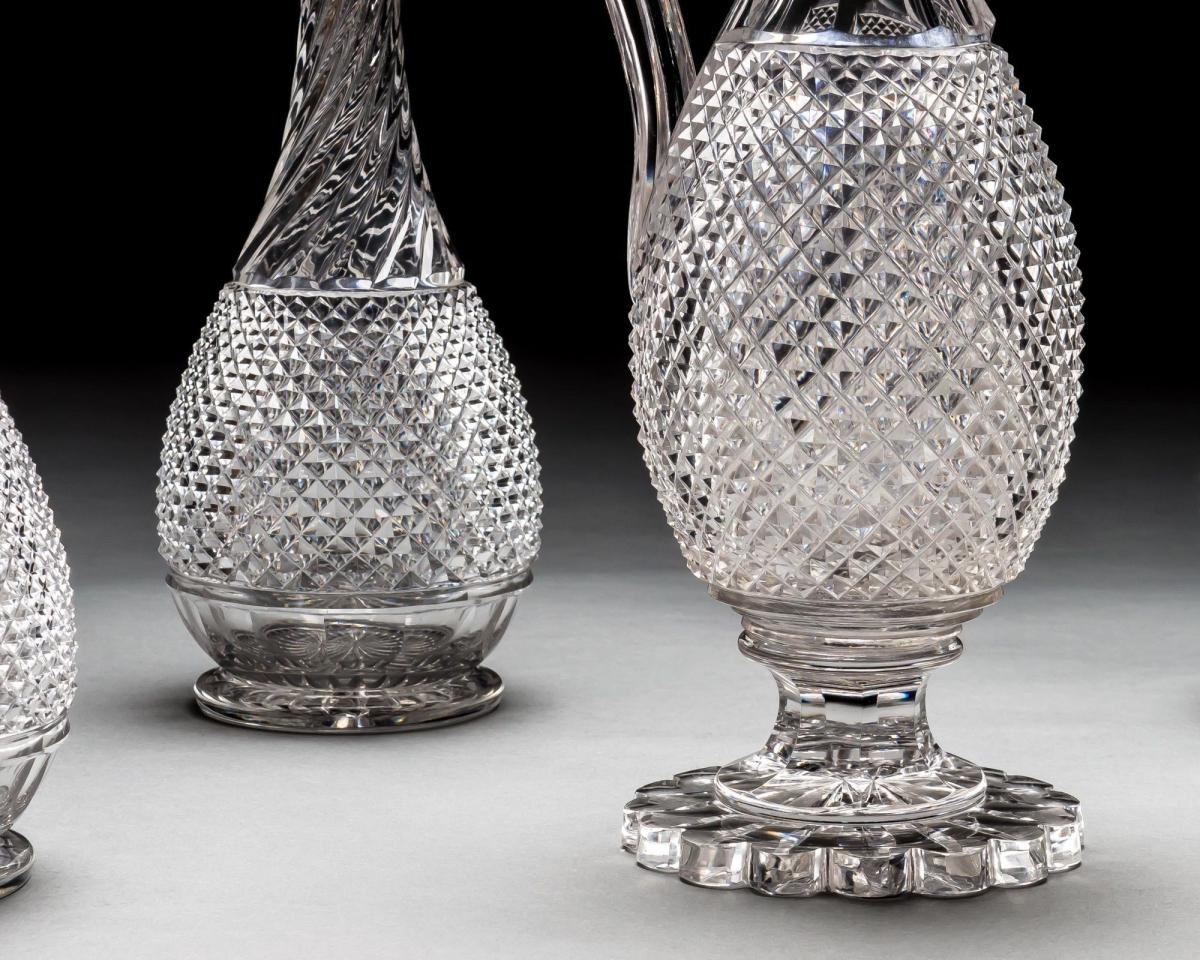 Four Diamond and Swirl Cut Decanters