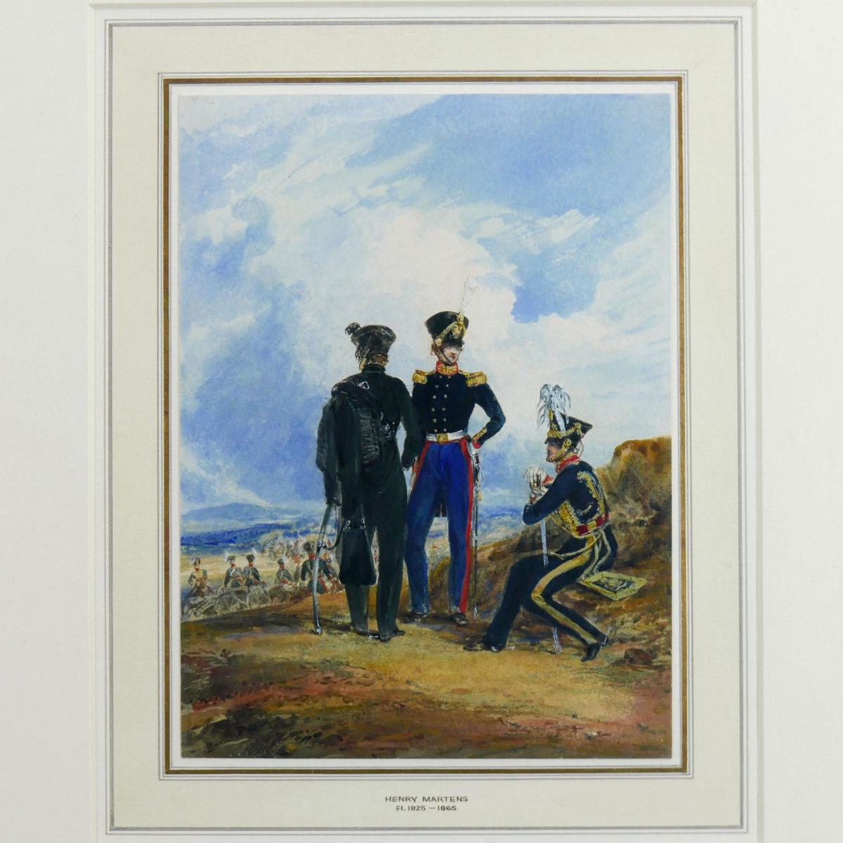 Royal Horse Artillery Officers and an Officer of the Rifle Brigade, 1832