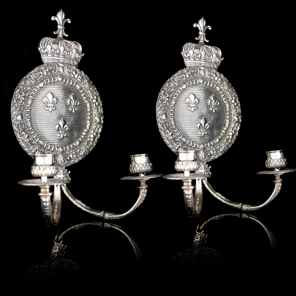 A Pair of French Renaissance Revival Wall Sconces, 1880