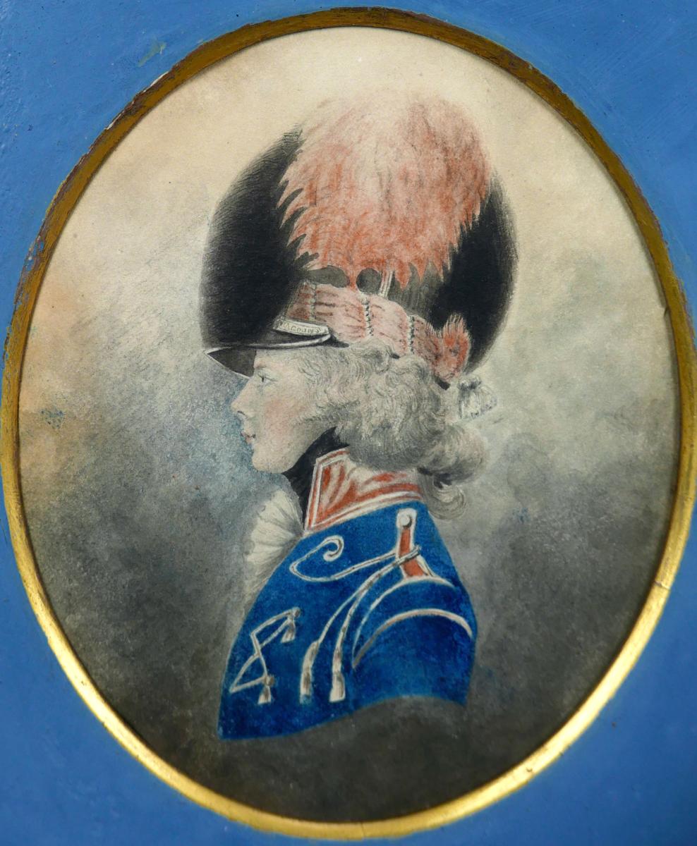 Portrait Miniature of an Officer of the 16th Light Dragoons, 1795