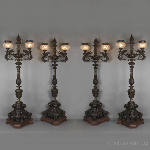 Set of Four Bronze Torcheres - © Adrian Alan Ltd, Fine Arts and Antiques