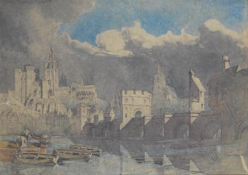 'Le Pont Saint-Bénézet and the Papal Palace beyond, Avignon Provence' by Alfred Charles Conrade (1863-1955)