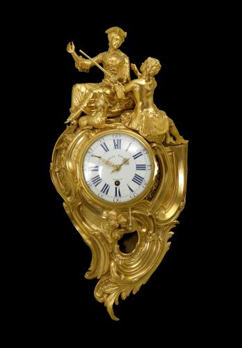 A Louis XV Ormolu Cartel Clock by Henri-Charles Balthazar  Circa 1745-49