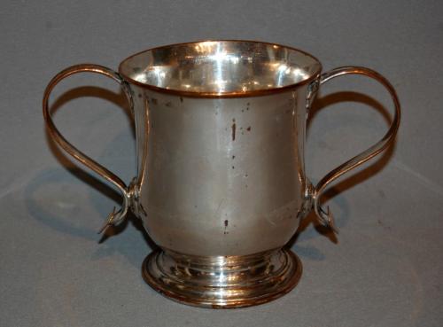 Silver on Copper Two Handled Tankard, 18th century