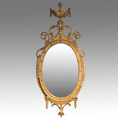 18th century oval gilt mirror