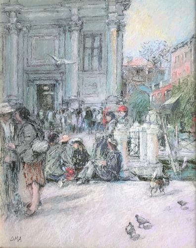Queuing for The Accademia, Venice, Diana Armfield, R.A. (b.1920)