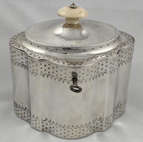 Henry Chawner silver tea caddy 1788