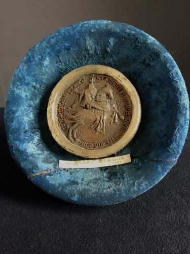 Mounted wax seal, Ludwig Dauphin Von Frankreich, 1409