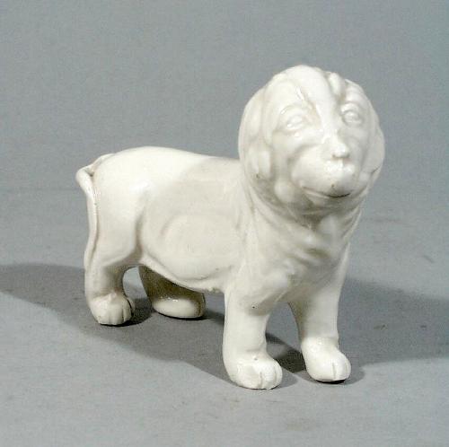 Chinese Export Figure of a Lion after a European Porcelain Model, 19th Century