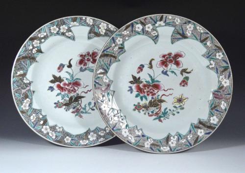 Chinese Export Famille Rose Porcelain Dishes, Circa 1730-35
