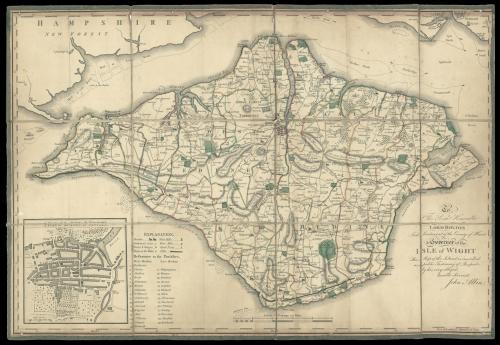 Isle of Wight - John Albin's fine and detailed map of the Isle of Wight