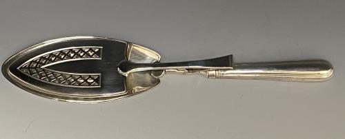 Eley and Fearn Georgian silver serving tongs slice 1799