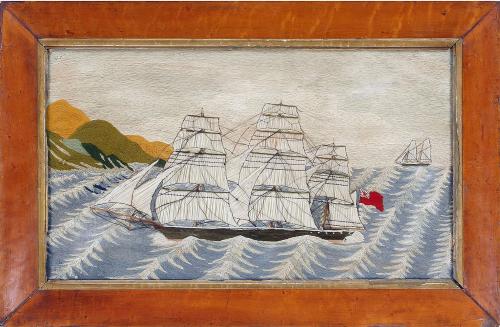 British Sailor's Woolwork Woolie on Unusual Sea, Circa 1875