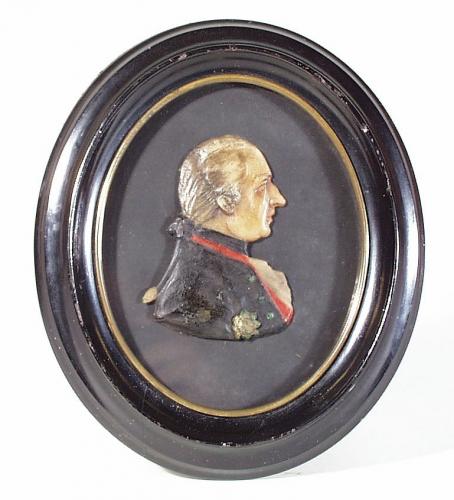 A German Wax Portrait of an Officer, Circa 1795