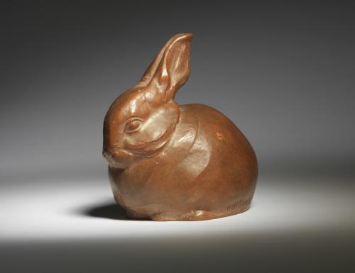 Rabbit Resting, Terracotta, Raphael-Louis-Charles Diligent, circa 1925