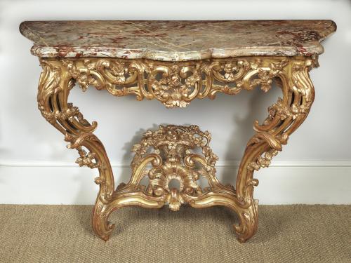 A Finely Carved Louis XV Giltwood Table, Circa 1750