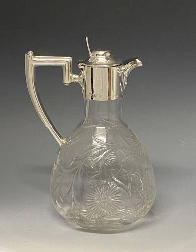 Victorian silver art nouveau claret jug Richard Richardson 1901