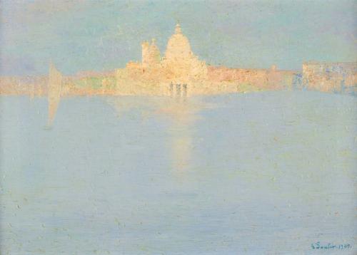Georg Sauter.  Venice with the Salute, early morning, 1924