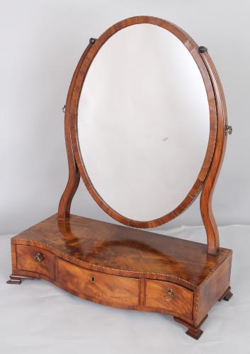 George III period mahogany toilet mirror