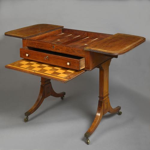 Chinese Export Hardwood Games Table, circa 1790