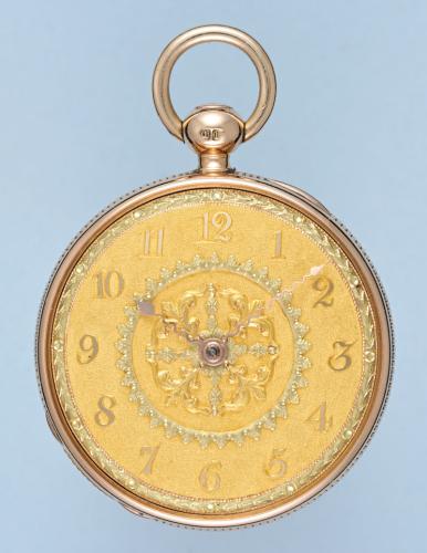 English Cylinder with Fine Gold Dial