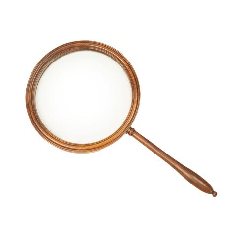 George III rosewood gallery magnifying glass