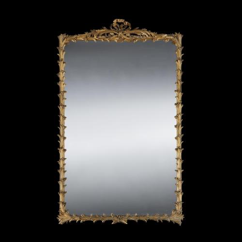 Grand 19th Century French Mirror Decorated With a Reeded Design in Original Condition