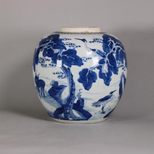 Chinese blue and white ginger jar (Kangxi 1622-1722)