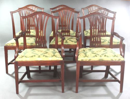 Set of Eight Mahogany Georgian Dining Chairs