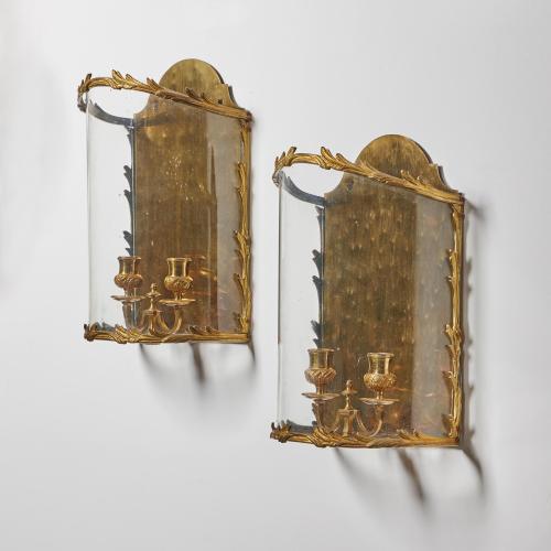 Early 20th Century Louis XV Style Bow Fronted Wall Lanterns