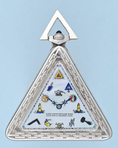 Silver Triangular Masonic Watch