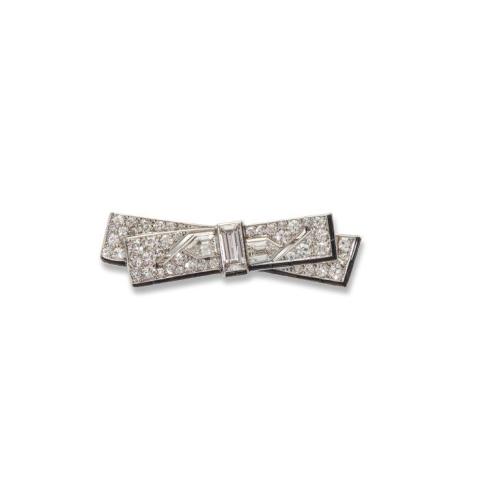 Cartier:  Art Deco Diamond Set Bow Brooch