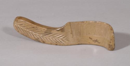 S/6049 Antique Treen 19th Century Inscribed Sycamore Butter Curler
