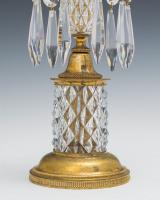 A Pair of Regency Cut Glass Drum Base Candlesticks, English Circa 1800