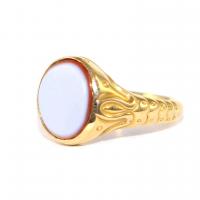 Late Victorian Banded Carnelian Signet Ring circa 1900