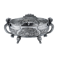 Chinese Export Silver Oval Bowl