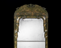 Queen Anne Green Japanned Pier Mirror